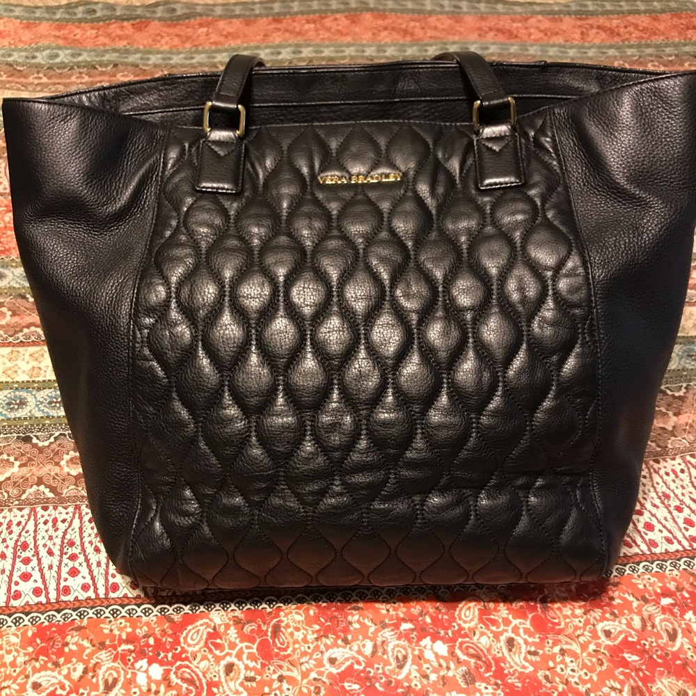 QUILTED LEATHER LARGE ELLA TOTE by Vera Bradley